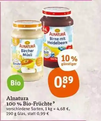 tegut Alnatura 100% Bio-früchte Angebot