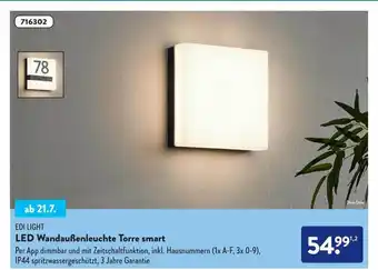 Aldi Süd Edi Light Led Wandaußenleuchte Torre Smart Angebot