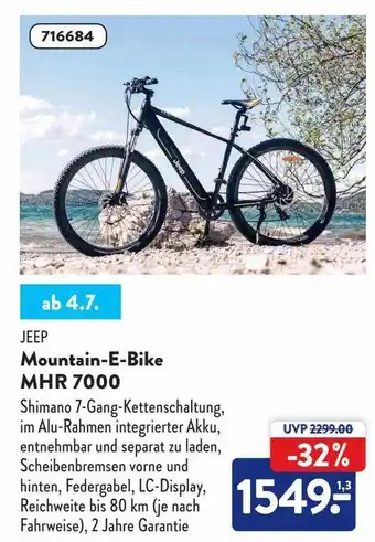 Aldi Süd Jeep Mountain-e-bike Mhr 7000 Angebot