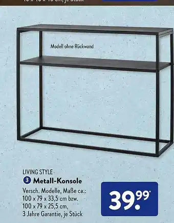 Aldi Süd 3- Living Style Metall-konsole Angebot