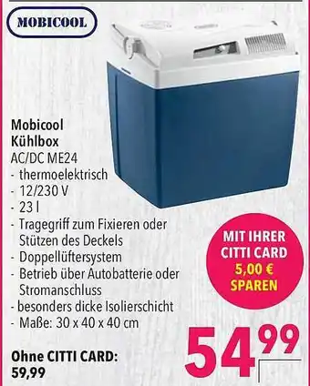 CITTI Markt Mobicool Kühlbox Angebot