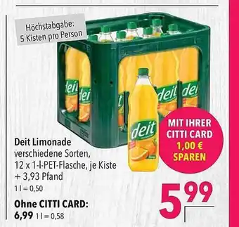 CITTI Markt Deit Limonade Angebot