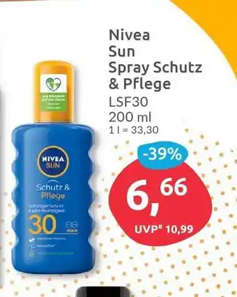 Budni Nivea Sun Spray Schutz & Pflege 200ml Angebot