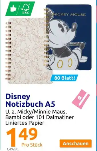 Action Disney Notizbuch A5 Angebot