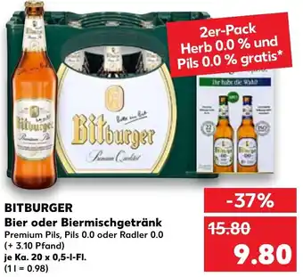 Kaufland Bitburger Bier oder Biermischgetränk Ka. 20x0,5 L-Fl. Angebot