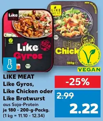 Kaufland Like Meat Like Gyros, Like Chicken oder Like Bratwurst 180-200 g Packg. Angebot