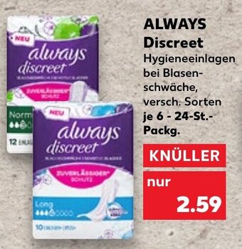 Kaufland Always Discreet Hygieneeinlagen Angebot