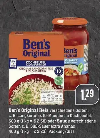 Scheck-in-Center Ben's Original Reis Angebot