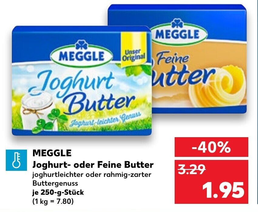 Meggle Joghurt oder Feine Butter 250 g Stück Angebot bei Kaufland