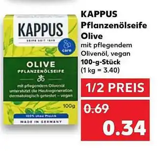 Kaufland Kappus Pflanzenölseife Olive Angebot