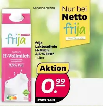 NETTO Laktosefreie H-milch 3,5% Fett Frija Angebot