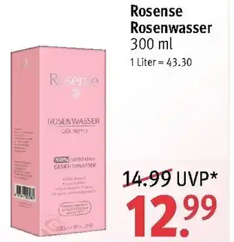 Rossmann Rosense Rosenwasser 300ml Angebot