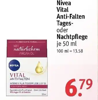 Rossmann Nivea Vital Anti-Falten Tages oder Nachtpflege 50ml Angebot