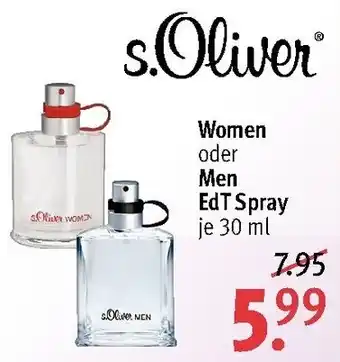 Rossmann s.Oliver Women oder Men EdT Spray 30ml Angebot