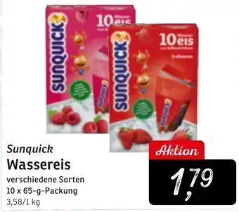 KONSUM Sunquick Wassereis 10x65 g Packung Angebot