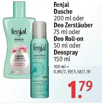 Rossmann Fenjal Dusche 200ml oder Deo Zerstäuber 75ml oder Deo Roll-on 50ml oder Deospray 150ml Angebot