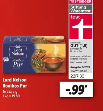 Lidl Lord nelson rooibos pur Angebot