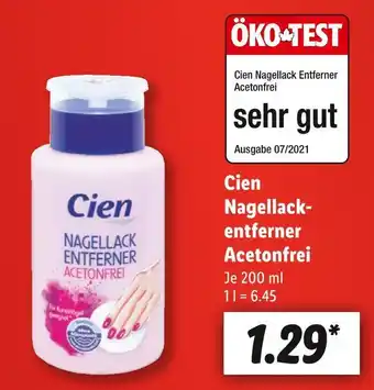 Lidl Cien nagellackentferner acetonfrei Angebot