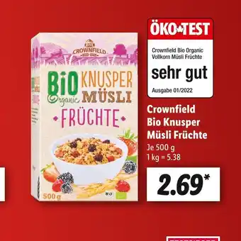 Lidl Crownfield bio knusper müsli früchte Angebot