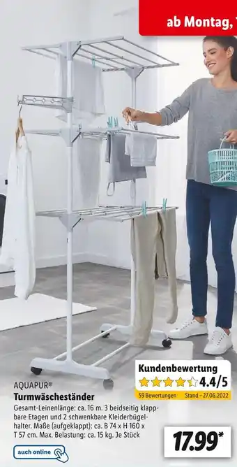 Lidl Aquapur turmwäscheständer Angebot