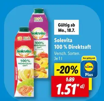 Lidl Solevita 100 % direktsaft Angebot