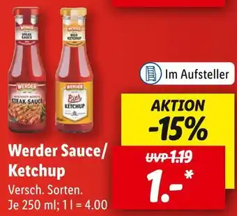 Lidl Werder sauce oder ketchup Angebot