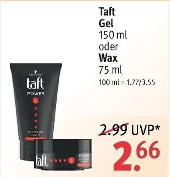 Rossmann Taft Gel 150ml oder Wax 75ml Angebot