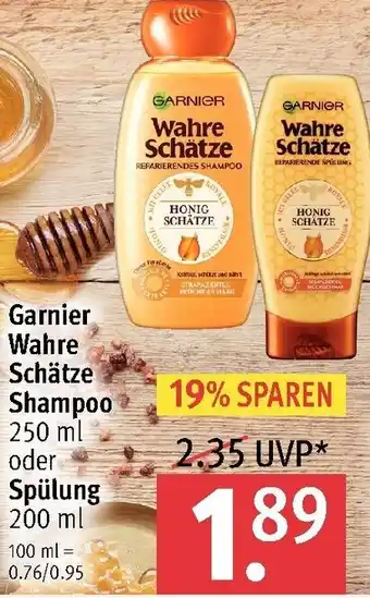 Rossmann Garnier Wahre Schätze Shampoo 250ml oder Spülung 200ml Angebot