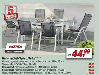 toom Baumarkt Gartenmöbel-serie „meike” Angebot