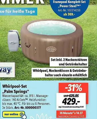 Lidl Whirlpool-set „palm Springs“ Angebot