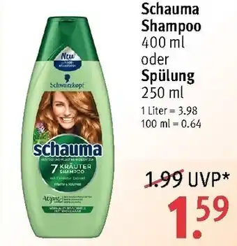 Rossmann Schauma Shampoo 400ml oder Spülung 250ml Angebot