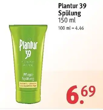 Rossmann Plantur 39 Spülung 150ml Angebot