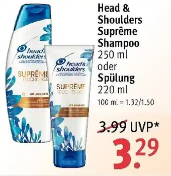 Rossmann Head & Shoulders Suprême Shampoo 250ml oder Spülung 220ml Angebot