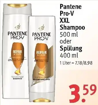 Rossmann Pantene Pro-V XXL Shampoo 500ml oder Spülung 400ml Angebot