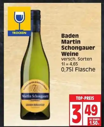 Edeka Baden Martin Schongauer Weine 750ml Angebot