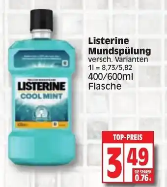 Edeka Listerine Mundspulung 400/600ml Angebot