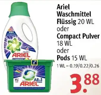 Rossmann Ariel Waschmittel Flüssig oder Compact Pulver oder Pods Angebot