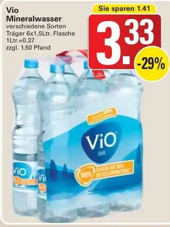 WEZ Vio Mineralwasser Träger 6x1,5Ltr. Flasche Angebot