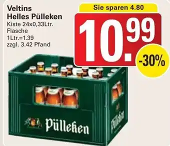 WEZ Veltins Helles Pülleken Kiste 24x0,33Ltr. Flasche Angebot