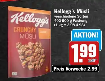 AEZ Kellogg's Musli 400-500g Angebot