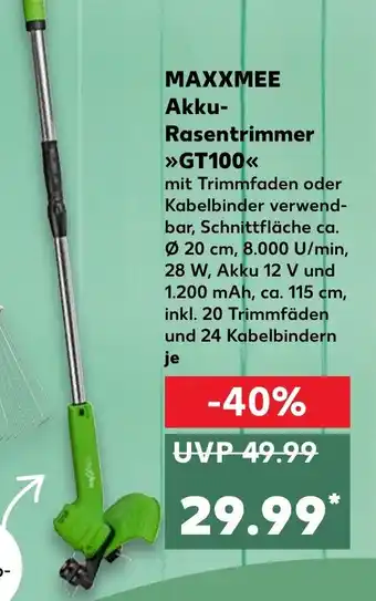 Kaufland Maxxmee Akku Rasentrimmer GT100 Angebot