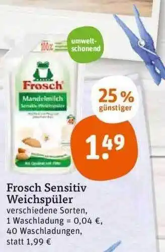 tegut Frosch Sensitiv Weichspüler Angebot