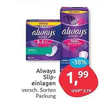 Budni Always Slipeinlagen Angebot