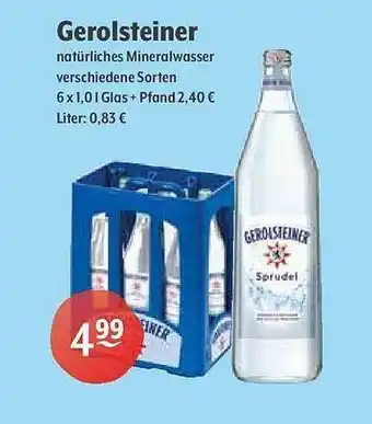 Getränke Hoffmann Gerolsteiner Natürliches Mineralwasser Angebot