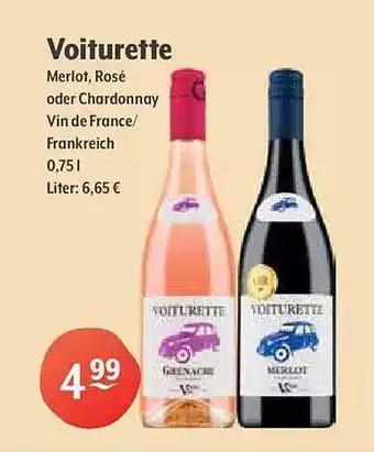 Getränke Hoffmann Voiturette Merlot, Rosé Oder Chardonnay Vin De France Angebot