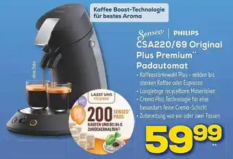 Euronics XXL Senseo Philips Csa220.69 Original Plus Premium Padautomat Angebot