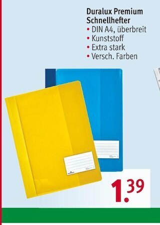 Rossmann Duralux premium schnellhefter Angebot