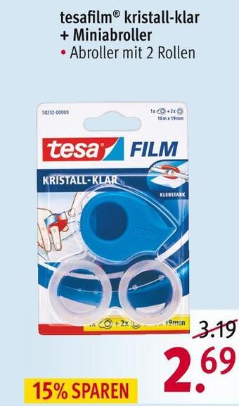 Rossmann Tesafilm kristall-klar + miniabroller Angebot