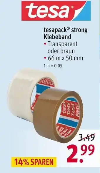 Rossmann Tesa tesapack strong klebeband Angebot