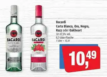 Markant Markt Bacardi Carta Blanca, Oro, Negra, Razz Oder Oakheart Angebot